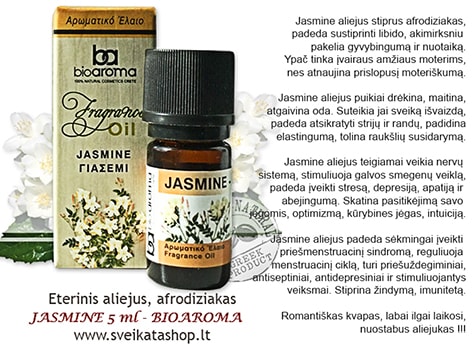 BIOAROMA - Jasmine eterinis aliejus 5 ml bioaroma-jasmine-eteriniai-aliejai-afrodiziakas-kvapas-ilgai-islieka