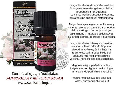 BIOAROMA - Magnolia eterinis aliejus 5 ml bioaroma-magnolia-eteriniai-aliejai-afrodiziakas-kvapas-ilgai-islieka