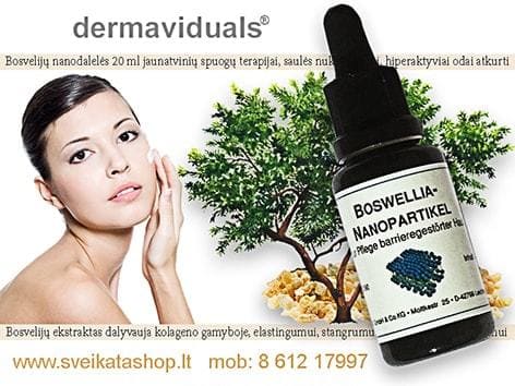 Bosvelijų nanodalelės 20 ml KOKO Dermaviduals® bosveliju-nanodaleles-dermaviduals-odos-senėjimo-stabdymui-saulės-nukentėjusiai-odai