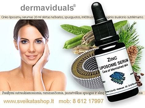 Cinko liposomų serumas 20 ml KOKO Dermaviduals® cinko-liposomu-serumas-dermaviduals-akne-spogai-nesvarios-odos-prieziurai
