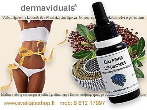 Coffein liposomų koncentratas 20 ml KOKO Dermaviduals® coffein-liposomu-koncentratas-dermaviduals-priešceliulitinis-mažina-celiulita-stimuliuoja-limfos-tekėjima