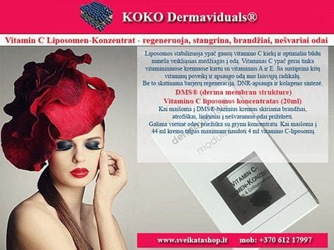 Vitamino C liposomos 20 ml KOKO dermaviduals® vitamino-c-liposomos-dermaviduals-brandziai-odai-regeneravimui-kaina