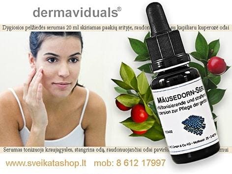 Dygiosios pelžiedės serumas 20 ml KOKO Dermaviduals® dygiosios-pelziedes-mausedorn-serumas-dermaviduals-raudonuojanciai-odai-kapiliaru-stabilizavimui