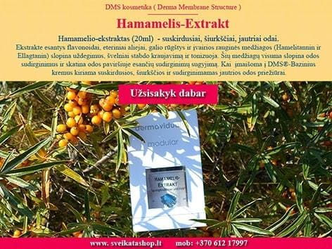 Hamamelio ekstraktas 20 ml KOKO Dermaviduals® hamamelio-ekstraktas-dermaviduals-stabdo-kraujavima-slopina-uždegimus