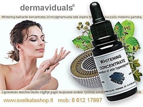 Whitening balinantis koncentratas Dermaviduals® whitening-balinantis-koncentratas-dermaviduals-pigmentinėms dėmėms-pigmentuotai-odai