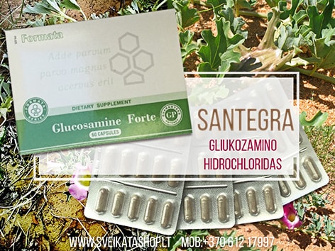 SANTEGRA Glucosamine Forte 60 kaps glucosamine-maisto-papildas-santegra-stimuliuoja-vidinio-sanariu-skyscio-gamyba
