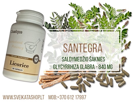 SANTEGRA Licorice 100 kaps Santegra JAV licorice-maisto-papildas-santegra-sumažina-kapiliaru-trapuma