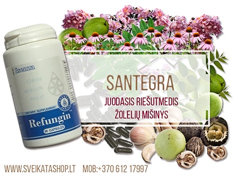 SANTEGRA maisto papildas Refungin™ 90 kaps, Juodasis riešutas refungin-juodasis-riesutas-santegra-nuo-kandidozes-arazitu-kirmeliu-gribeliu