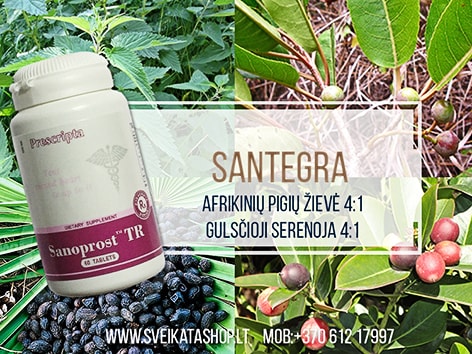 SANTEGRA Sanoprost™ TR 60 tabl - produktas VYRAMS sanoprost-tr-santegra-papildai-vyrams-prostatai-vyro-galiai-seksualinei-sveikatai-kaina