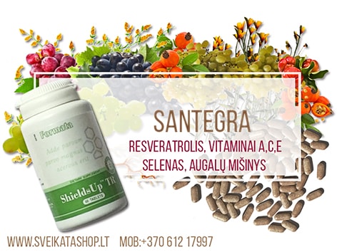 SANTEGRA maisto papildas ShieldsUp™ TR 60 tabl shieldsup-resveratrolis-santegra-stiprus-antioksidantas