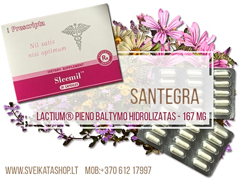 SANTEGRA Sleemil™ 30 kaps, Lactium® 90 sleemil-30-kaps-maisto-papildas-santegra-lactium-90-peptidai-nervu-sitemai