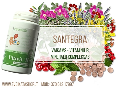 SANTEGRA Ultivit Kids 60 tabl vitaminai, mineralai vaikams ultivit-kids-santegra-vaikams-imunitetui-stiprinti
