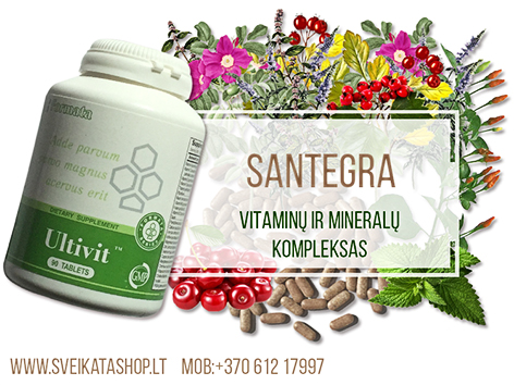 SANTEGRA Ultivit™ 90 tabl vitaminų ir mineralų subalansuota formulė ultivit-90-tabl-santegra-maisto-naturalus-vitaminai-imunitetui-darbingumui